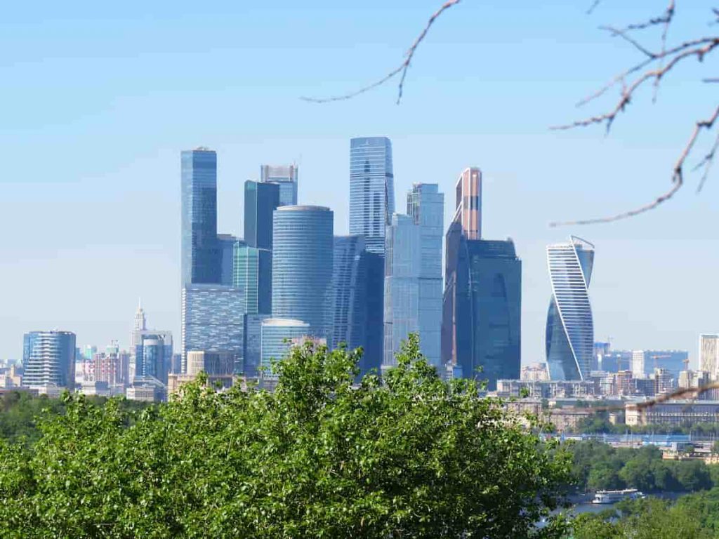The center-based skyscrapers in Moscow, Russia.