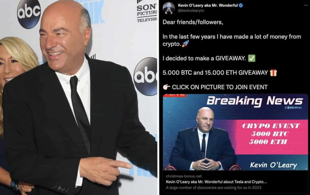 Caution: Kevin O’Leary’s Twitter gets hacked, starts promoting crypto giveaways