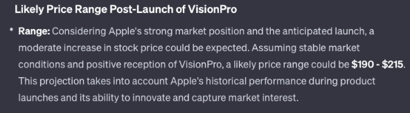 Likely price range scenario for AAPL stock. Source: ChatGPT and Finbold
