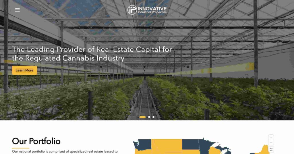 3 Best Weed Stocks That Pay Dividends: Innovative Industrial Properties homepage screenshot.