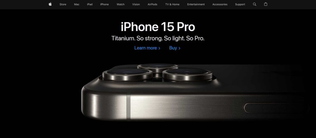 How to Short Apple Stock: Apple homepage screenshot.