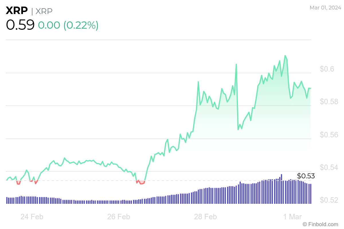 1,000 invested in XRP at start of 2024 returned