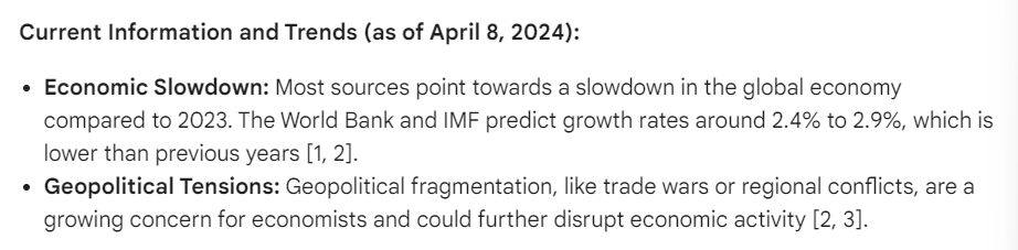 We asked Google Gemini if a global economic crash will occur in 2024
