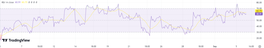 RSI indicator for TSLA stock. Source: TradingView
