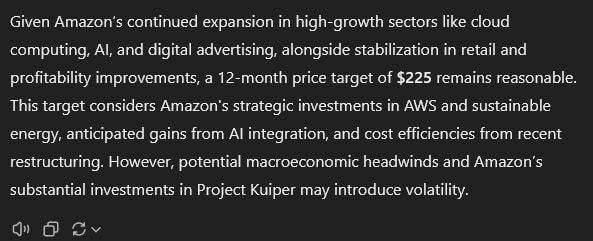 ChatGPT-4o sets AMZN stock price target for the end of 2024. Source: Finbold & ChatGPT-4o