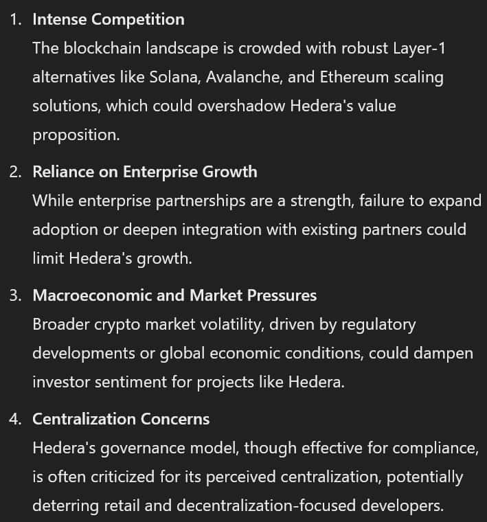 Bearish factors affecting Hedera. Source: OpenAI