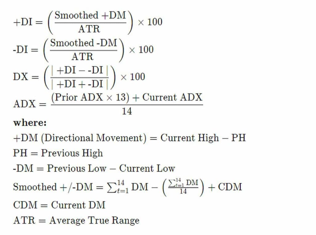  average directional index formula