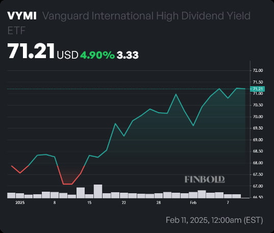 VYMI price year-to-date (YTD) chart. Source: Finbold