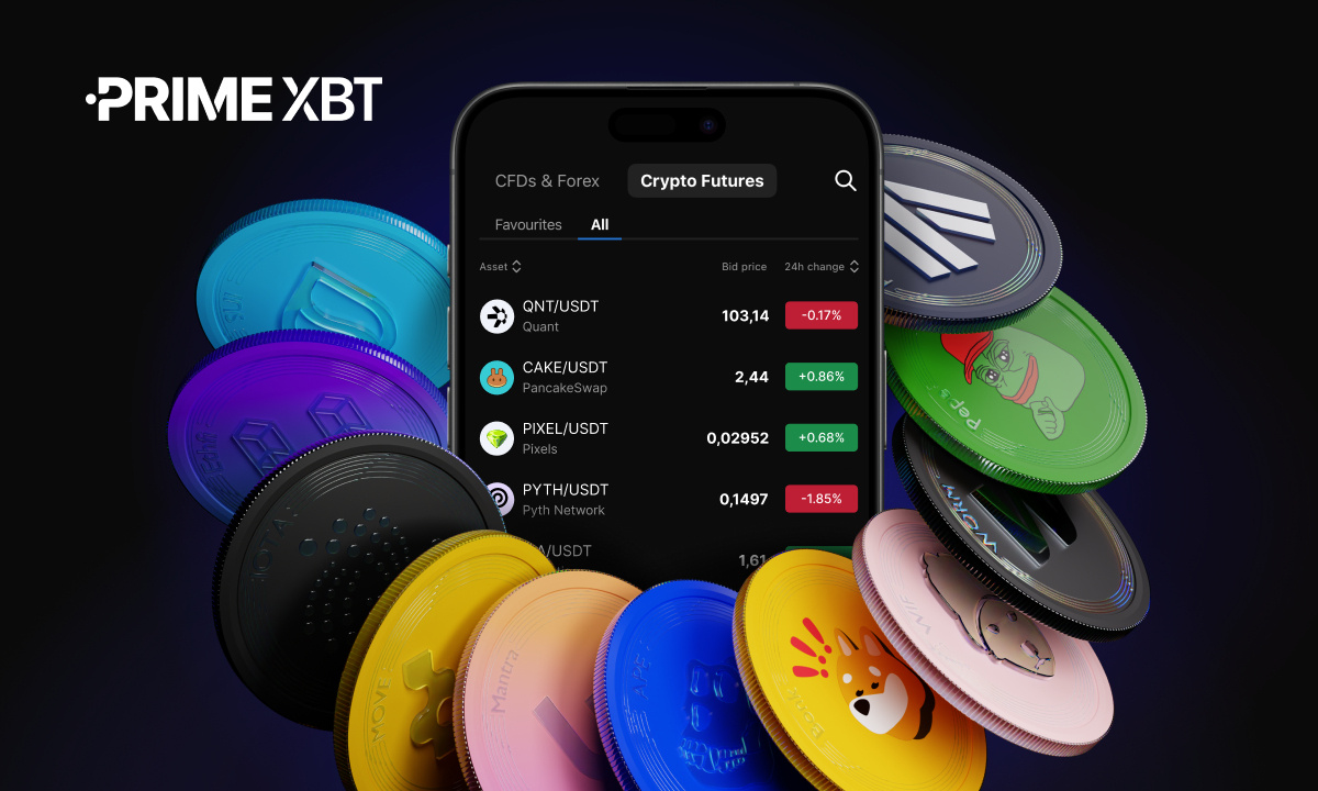 PrimeXBT расширяет крипто-фьючерсы с 101 новыми монетами, обеспечивая лучшие в своем классе условия торговли