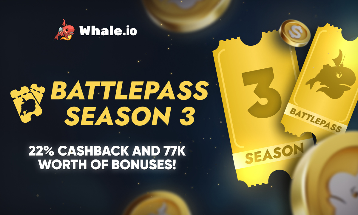 Whale.io запускает третий сезон Battlepass с наградами в размере 77 000 долларов в крипто-казино