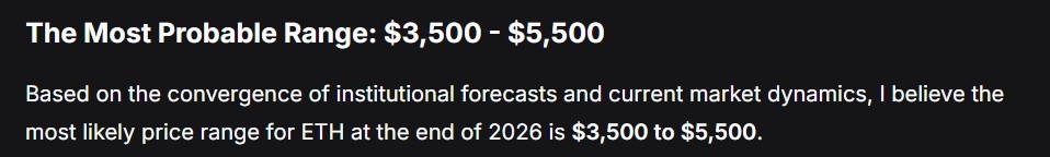 DeepSeek AI sets Ethereum price for end of 2026