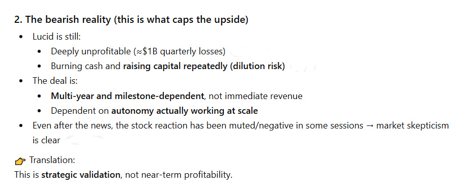 ChatGPT reveals 'the bearish reality' for Lucid stock. 